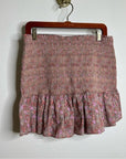 LoveShackFancy 100% Cotton Floral Anguilla Skirt in Warm Taupe