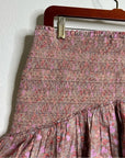 LoveShackFancy 100% Cotton Floral Anguilla Skirt in Warm Taupe