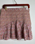 LoveShackFancy 100% Cotton Floral Anguilla Skirt in Warm Taupe