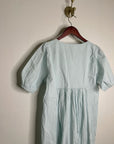 Ex - Voto 100% Cotton Poplin Hayes Embroidered Floral Maxi Dress in Blue