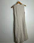 Soft Surroundings Hemp Cotton Neutral Striped Button Down Tank Midi Dress