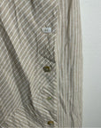 Soft Surroundings Hemp Cotton Neutral Striped Button Down Tank Midi Dress