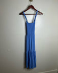 Nation LA 100% Cotton Penelope Smocked Midi Dress in Blue Laguna
