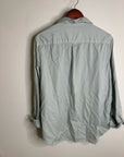 Unsubscribed 100% Cotton Light Blue Distressed Oversized Button Down Shirt