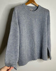 J. Crew 100% Lambs Wool Knit Heathered Blue Oversized Pullover Sweater