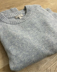 J. Crew 100% Lambs Wool Knit Heathered Blue Oversized Pullover Sweater