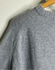 J. Crew 100% Lambs Wool Knit Heathered Blue Oversized Pullover Sweater
