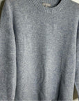 J. Crew 100% Lambs Wool Knit Heathered Blue Oversized Pullover Sweater