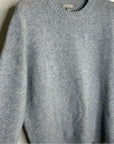 J. Crew 100% Lambs Wool Knit Heathered Blue Oversized Pullover Sweater