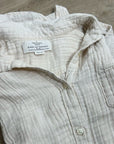 Trovata 100% Cotton Gauze Cream Button Down Shirt Dress