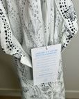 100% Linen Seashell Black Ocean Print Button Down Long Sleeve Shirt