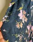 Rebecca Taylor 100% Silk Floral V - Neck Wide Leg Jumpsuit Short Sleeve