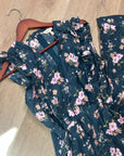 Rebecca Taylor 100% Silk Floral V - Neck Wide Leg Jumpsuit Short Sleeve