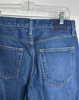 AMO 100% Cotton Christie High Rise Full Length Barrel Jean Dark Wash