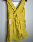 Nation LA 100% Pima Cotton Yellow Criss Cross Back Popover Tank Dress