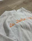 House of Harlow 100% Cashmere 'La Dolce Vita' Embroidered Tan Hooded Sweater