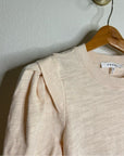 FRAME 100% Cotton Blush Light Pink Puff Sleeve T - Shirt Top