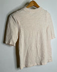 FRAME 100% Cotton Blush Light Pink Puff Sleeve T - Shirt Top