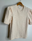 FRAME 100% Cotton Blush Light Pink Puff Sleeve T - Shirt Top