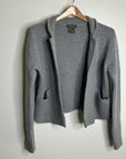 Ariat 100% Merino Wool Open Front Knit Jacket Cardigan Sweater Gray