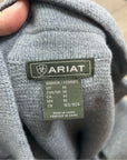 Ariat 100% Merino Wool Open Front Knit Jacket Cardigan Sweater Gray