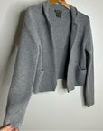 Ariat 100% Merino Wool Open Front Knit Jacket Cardigan Sweater Gray
