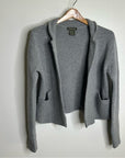 Ariat 100% Merino Wool Open Front Knit Jacket Cardigan Sweater Gray