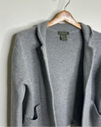 Ariat 100% Merino Wool Open Front Knit Jacket Cardigan Sweater Gray