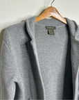 Ariat 100% Merino Wool Open Front Knit Jacket Cardigan Sweater Gray