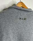 Ariat 100% Merino Wool Open Front Knit Jacket Cardigan Sweater Gray