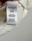 Nation LA 100% Cotton Emmy Cream Flutter Sleeve V - Neck Blouse Top
