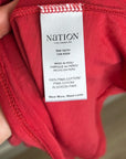 Nation LTD 100% Pima Cotton Penelope Cross Back Smocked Midi Dress Red