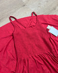 Nation LTD 100% Pima Cotton Penelope Cross Back Smocked Midi Dress Red