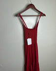 Nation LTD 100% Pima Cotton Penelope Cross Back Smocked Midi Dress Red