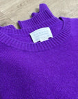 Caslon 100% Cashmere Purple Crew Neck Pullover Sweater
