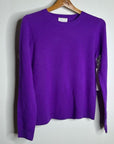 Caslon 100% Cashmere Purple Crew Neck Pullover Sweater