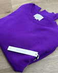 Caslon 100% Cashmere Purple Crew Neck Pullover Sweater