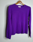Caslon 100% Cashmere Purple Crew Neck Pullover Sweater