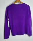 Caslon 100% Cashmere Purple Crew Neck Pullover Sweater