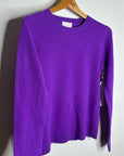 Caslon 100% Cashmere Purple Crew Neck Pullover Sweater