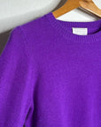 Caslon 100% Cashmere Purple Crew Neck Pullover Sweater