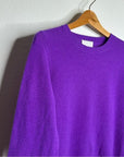 Caslon 100% Cashmere Purple Crew Neck Pullover Sweater