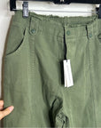 Unsubscribed 100% Cotton Green Tapered Utility Style Pant