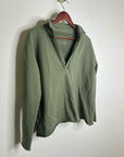 Frank & Eileen 100% Cotton Triple Terry Patrick Popover Sweatshirt Top Green