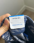 J. McLaughlin 100% Cotton Denim Leaf Lover Print Wide Leg Trouser Pant