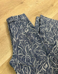 J. McLaughlin 100% Cotton Denim Leaf Lover Print Wide Leg Trouser Pant