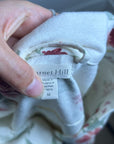 Garnet Hill 100% Organic Cotton Floral White Long Sleeve Pajama Set