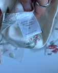 Garnet Hill 100% Organic Cotton Floral White Long Sleeve Pajama Set