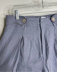 Nicole Miller 100% Linen Belted Straight Leg Cropped Trouser Pant