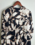 Anthropologie Maeve 100% Cotton Neutral Floral Button Down Shirt Midi Dress